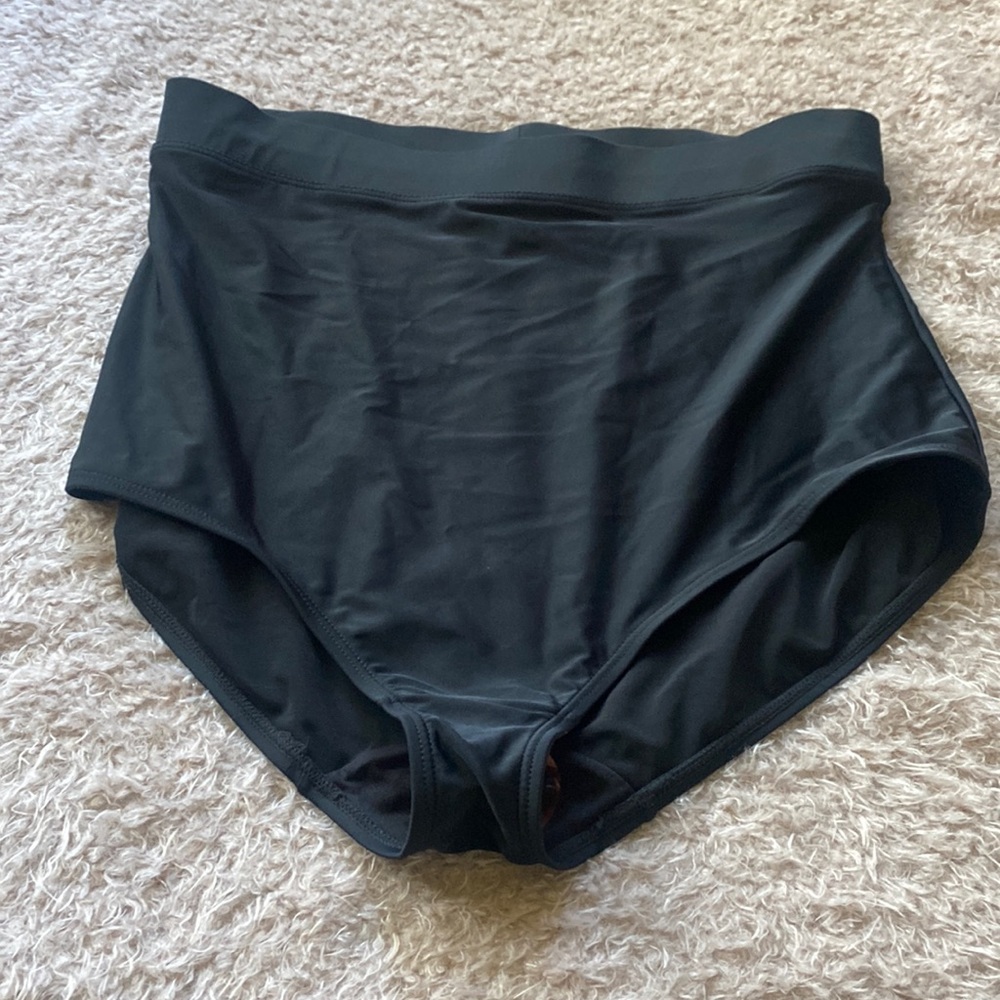 Lane Bryant Cacique Swimsuit Skirt Bottom Panties high waist 22 Black